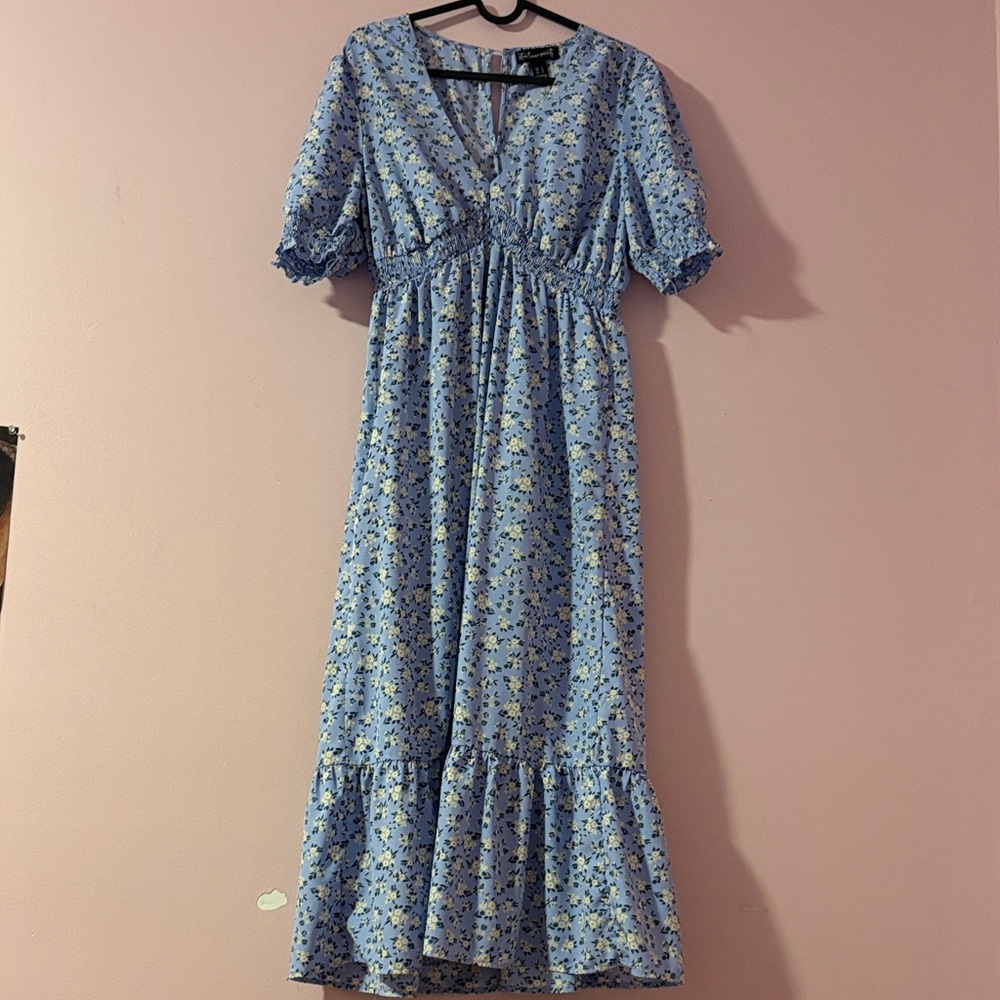 Streetwear Society Blue Floral Maxi Dress
